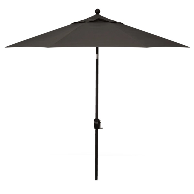 Local Special, Treasure Garden 9' Push Button Umbrella with Black Frame and Canvas Coal Fabric