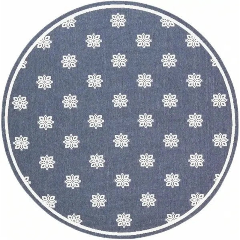Surya 8'-9" Round Alfresco Denim Outdoor Rug