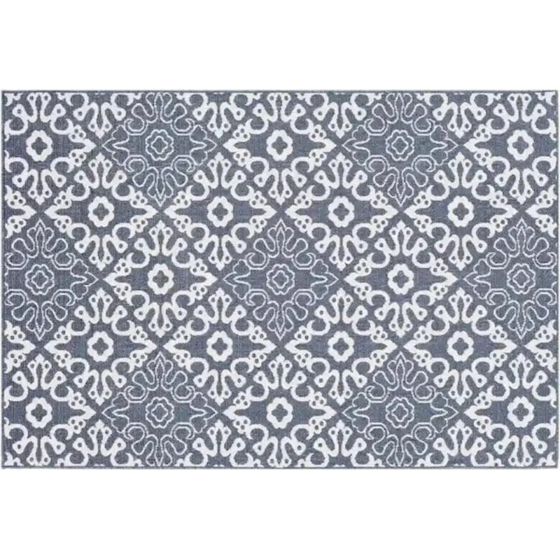 Surya 8x10 Alfresco Charcoal & White Outdoor Rug