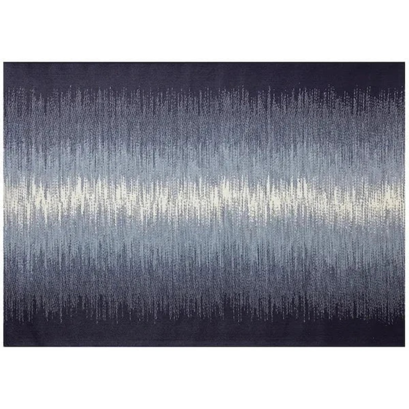 Treasure Garden 5x7 Reflections Ocean Blue Outdoor Rug