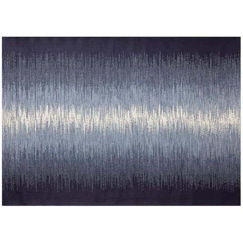 Treasure Garden 8x10 Reflections Ocean Blue Outdoor Rug