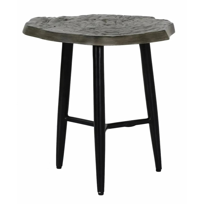 Castelle Nature's Wood 20" Side Table with Weathered Wood with Walnut Top and Antique Dark Rum Finish