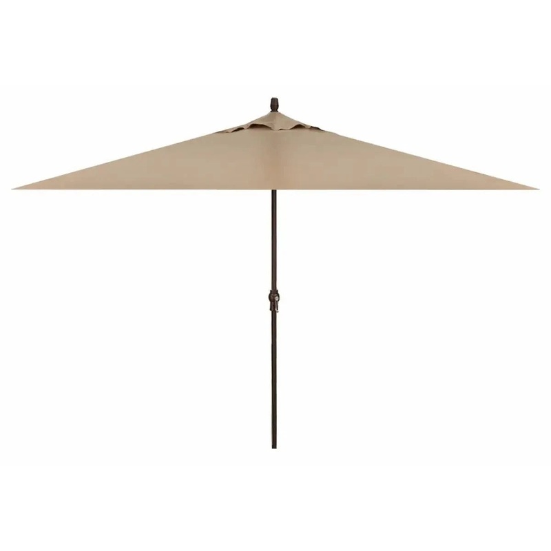 Treasure Garden 8' x 11' Rectangle No-Tilt Crank Lift Umbrella with Bronze Frame and Sand Fabric
