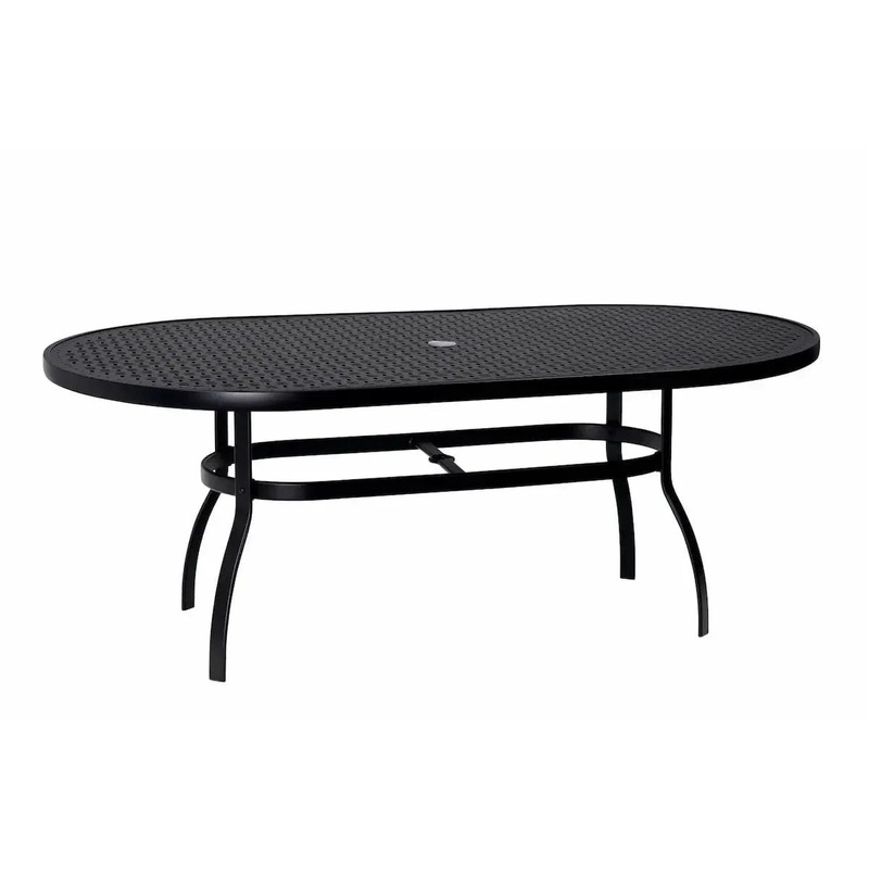 Woodard Deluxe Complete 42x72 Oval Dining Table with Lattice Top in Twilight Finish
