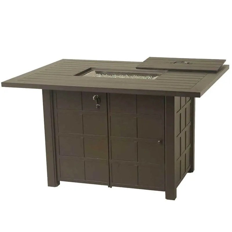 Hanamint Sherwood 47" x 64" Rectangle Counter Height Enclosed Gas Fire Pit Table