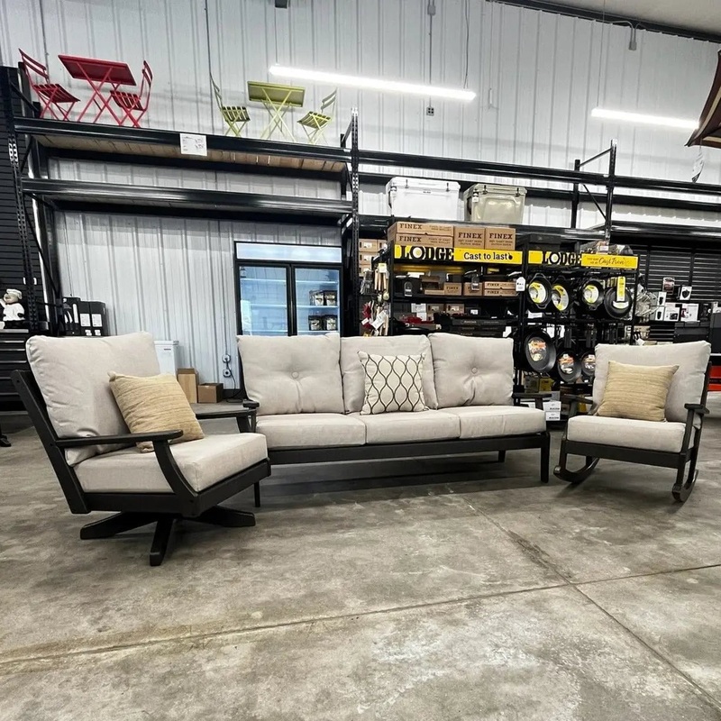 Local Special, POLYWOOD Braxton Lounge Set, Vintage Coffee Frames, Essential Sand Cushions, Floor Model