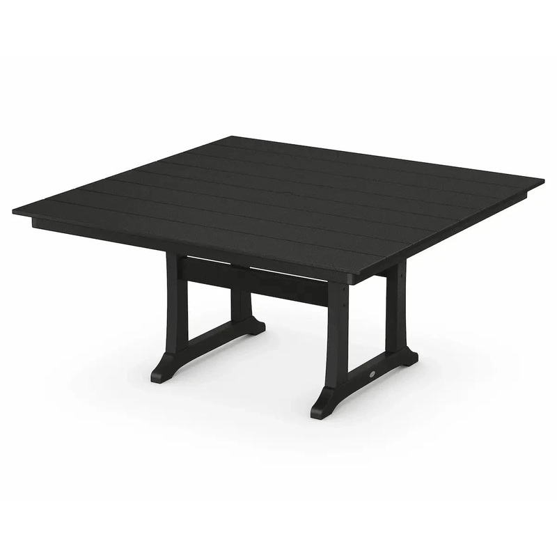 POLYWOOD Farmhouse Trestle 59" Square Dining Table