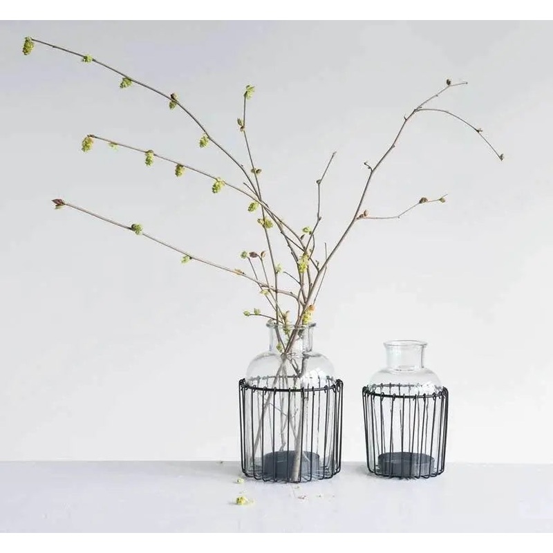 Metal & Glass Candle Holder