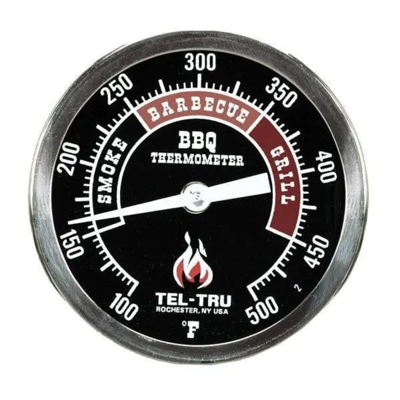 Tel-Tru BQ300 3" Black Dial Barbecue Thermometer