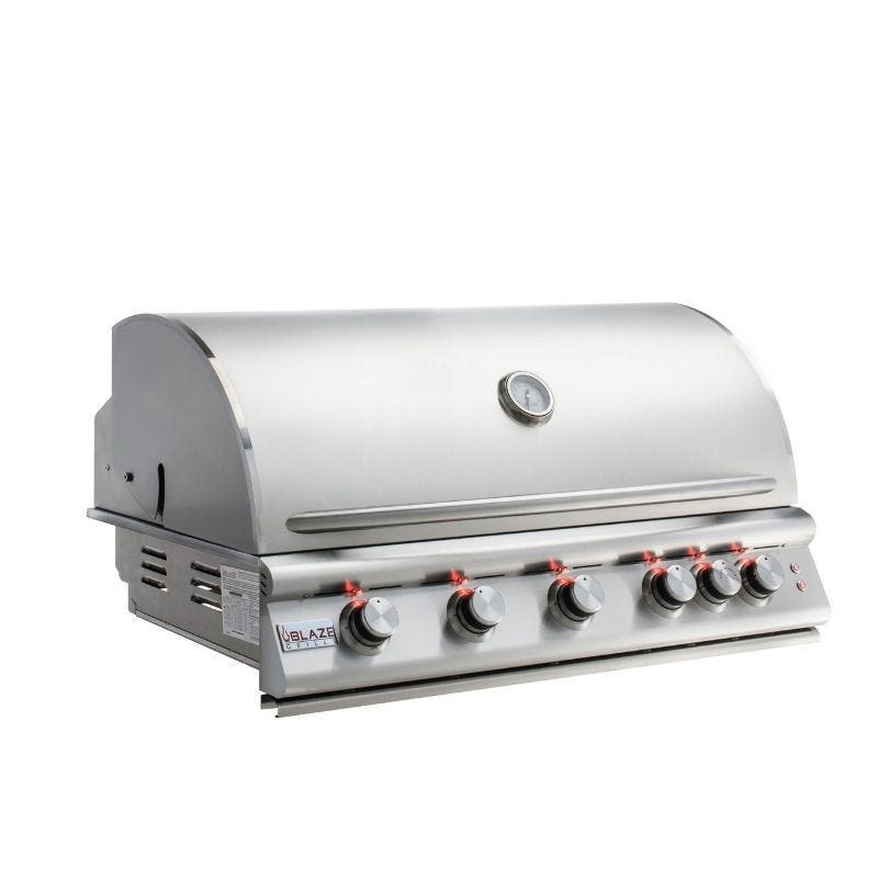 Blaze Grills Premium LTE 40 5-Burner Gas BBQ Grill with Rear Burner & Built-In Lights