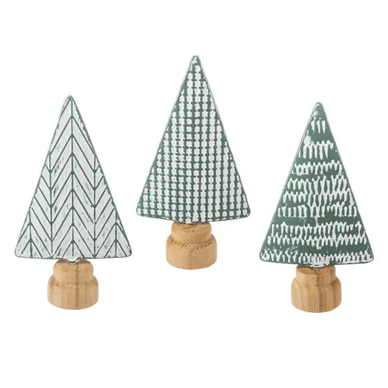 Embossed Green Holiday Trees