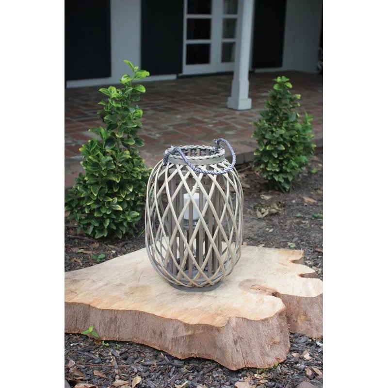 Grey Willow Lanterns with Glass