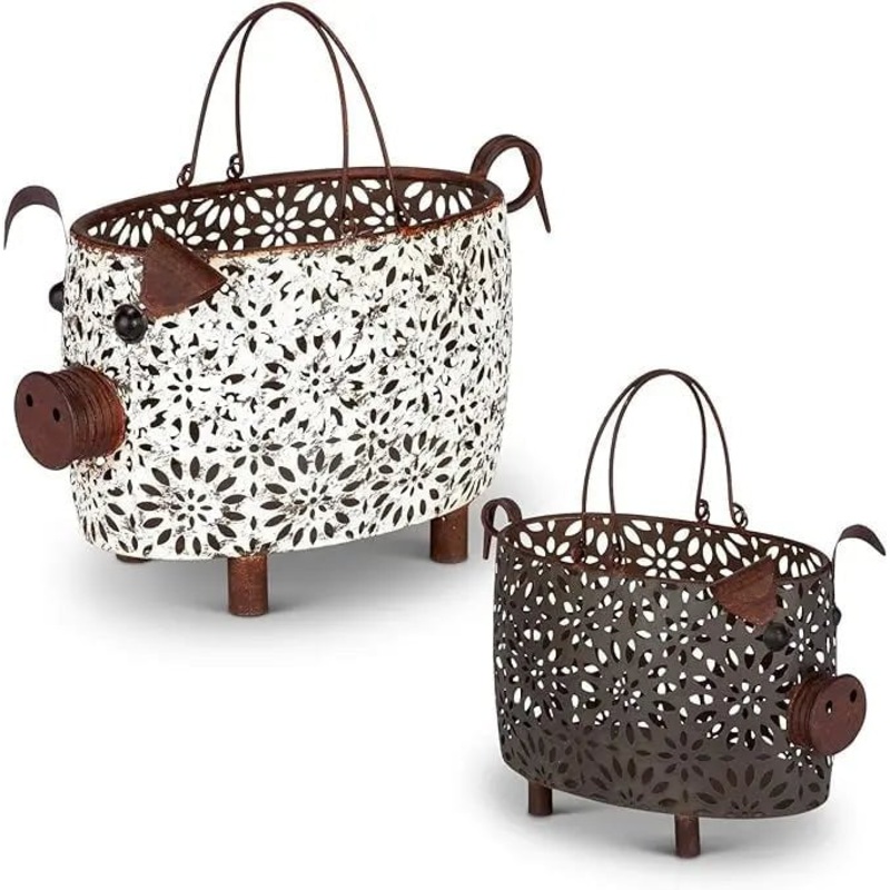 Metal Pig Baskets