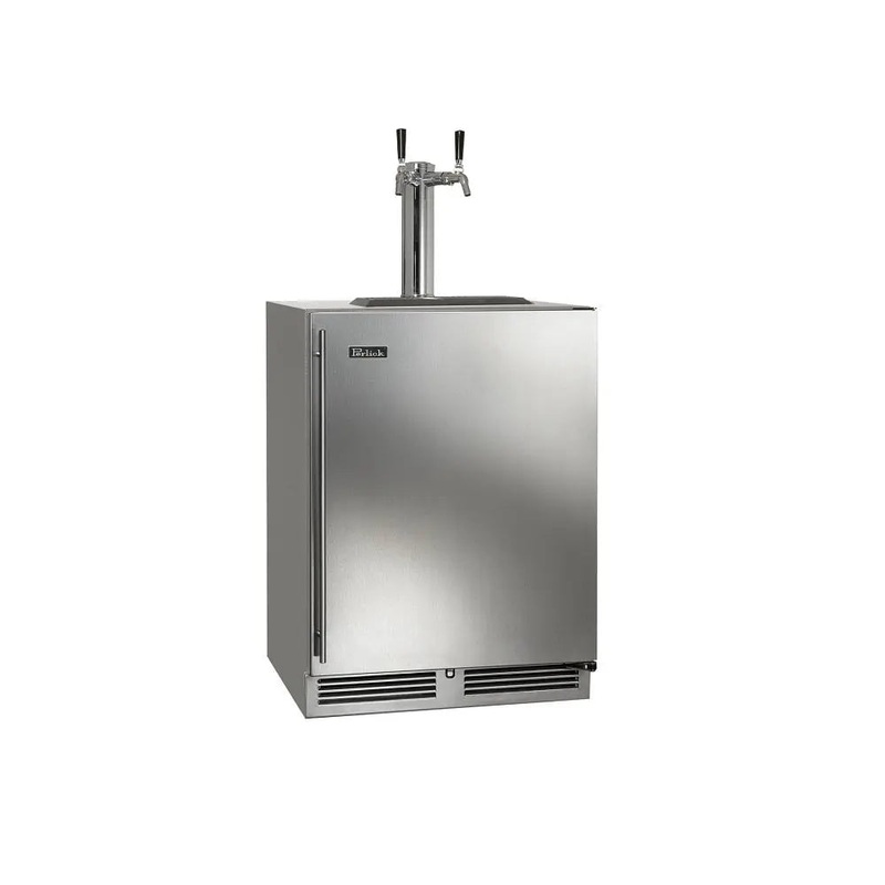 Perlick C-Series HC24 24" Two Tap Undercounter Outdoor Beer Dispenser, Solid Stainless Steel Door
