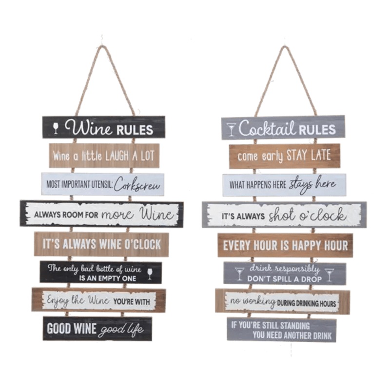 Rules for Drinking Wall Signs
