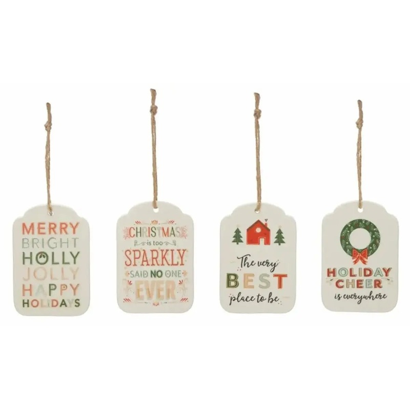 Whimsical Stoneware Tag Ornaments