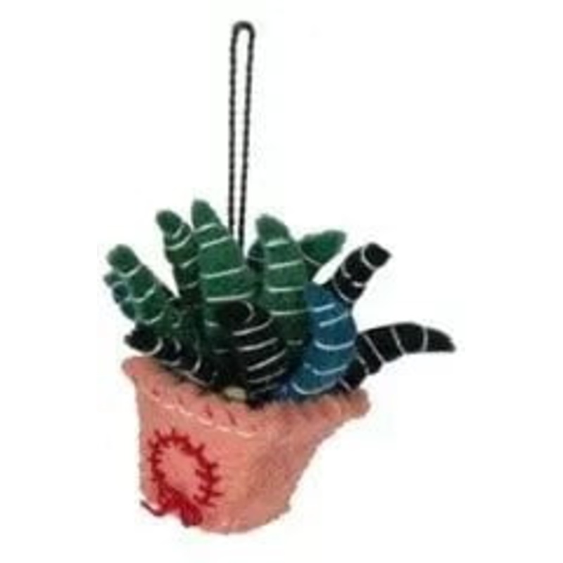 Wool Felt Embroidered Cactus Ornament