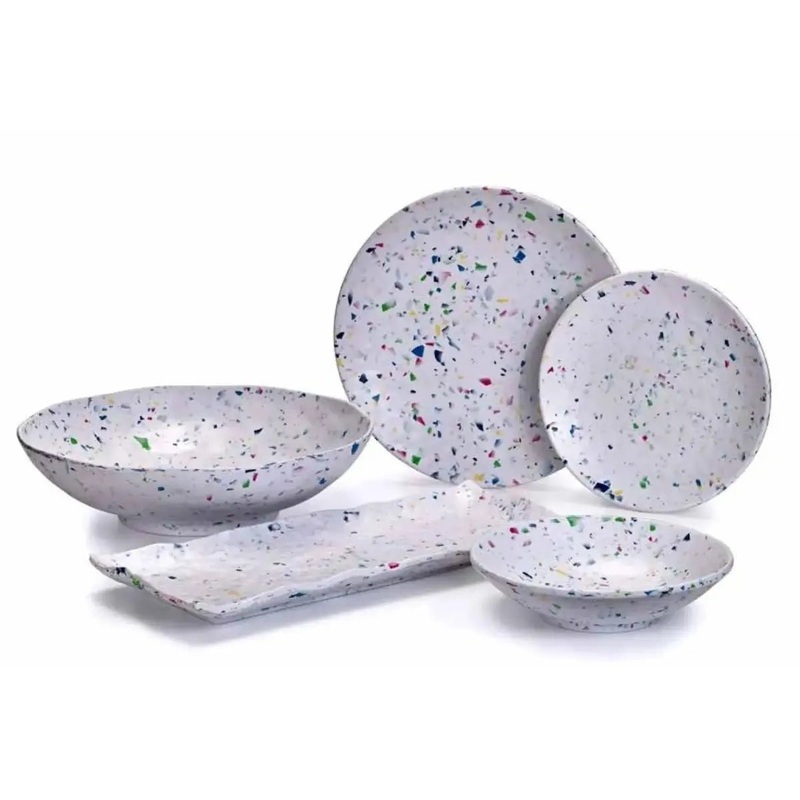 Merritt Rainbow Terrazzo Melamine Dinnerware Collection