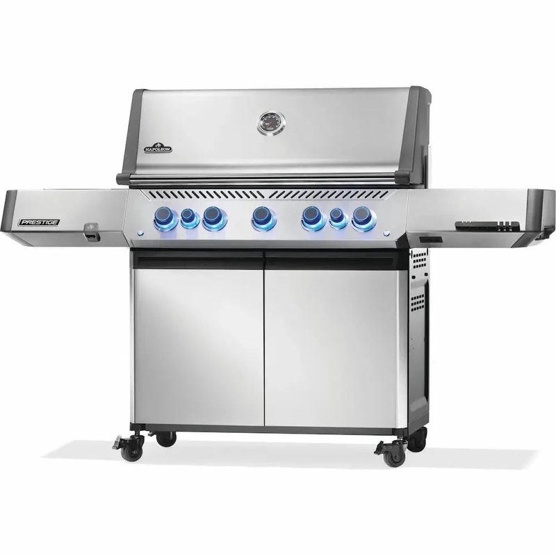 Napoleon Prestige 665 Gas BBQ Grill with Infrared Side and Rear Burner, Stainless Steel