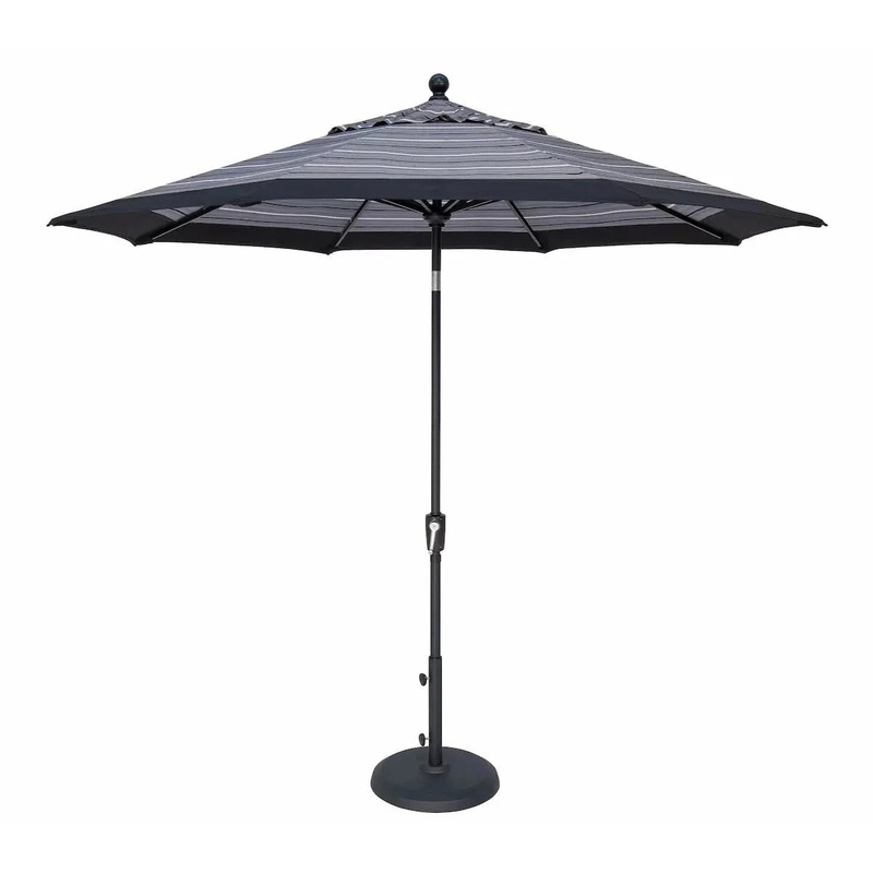 Treasure Garden 9' Octagon Push Button Tilt Umbrella with Black Frame
