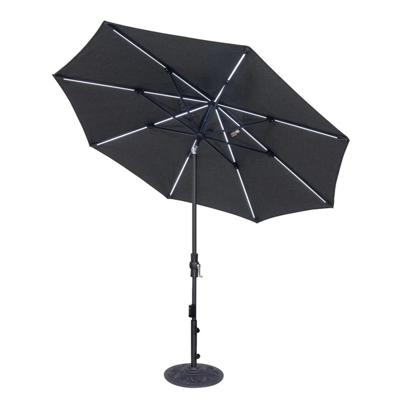 Treasure Garden 9' Starlux Collar Tilt Umbrella with Black Frame