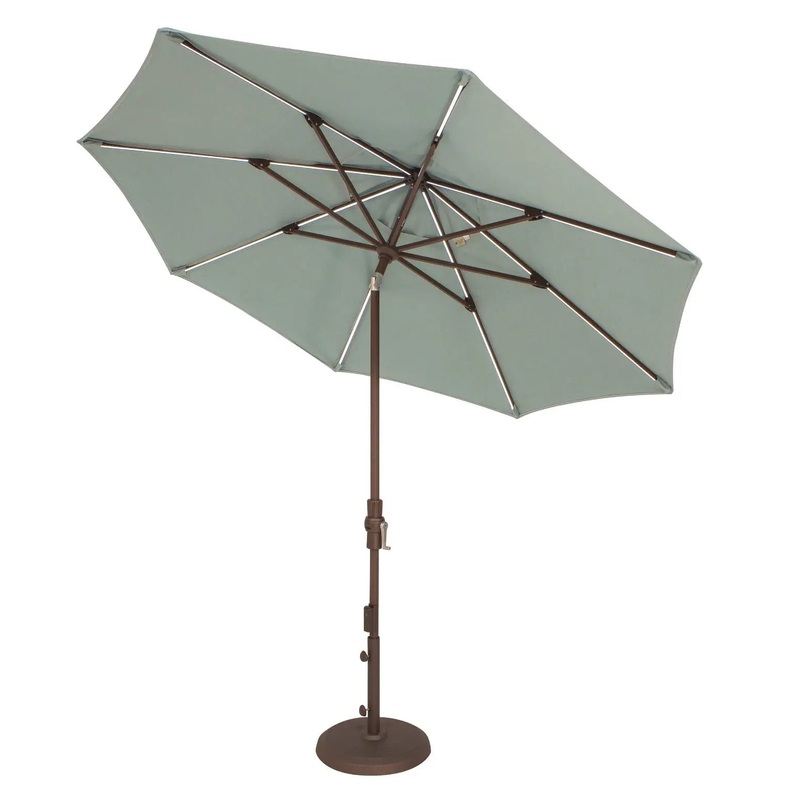 Treasure Garden 9' Starlux Collar Tilt Umbrella with Bronze Frame