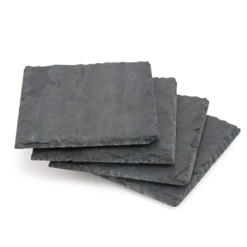 JK Adams Charcoal Slate Coasters, Set of 4