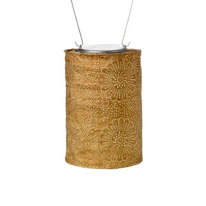 Allsop Soji Stella 7.5" Cylinder Solar Lantern in Bronze