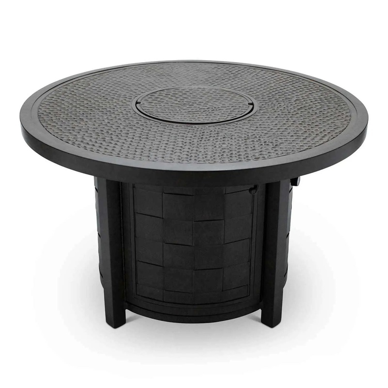 Castelle Classical 40" Round Fire Pit with Forged Top and Antique Walnut Finish