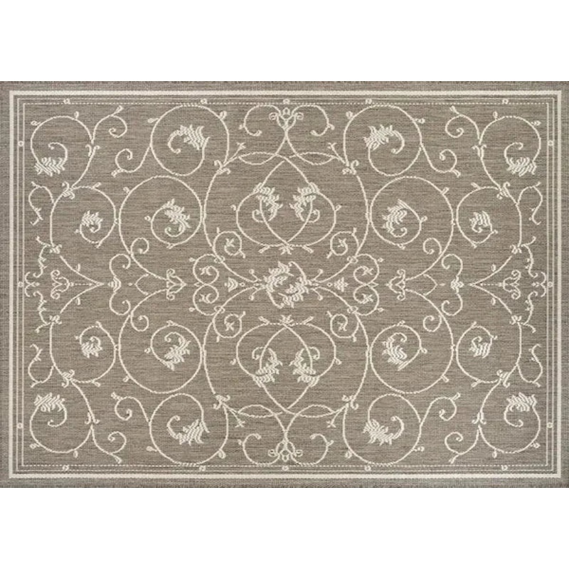 Couristan 8x10 Recife Veranda in Champagne & Taupe Outdoor Rug