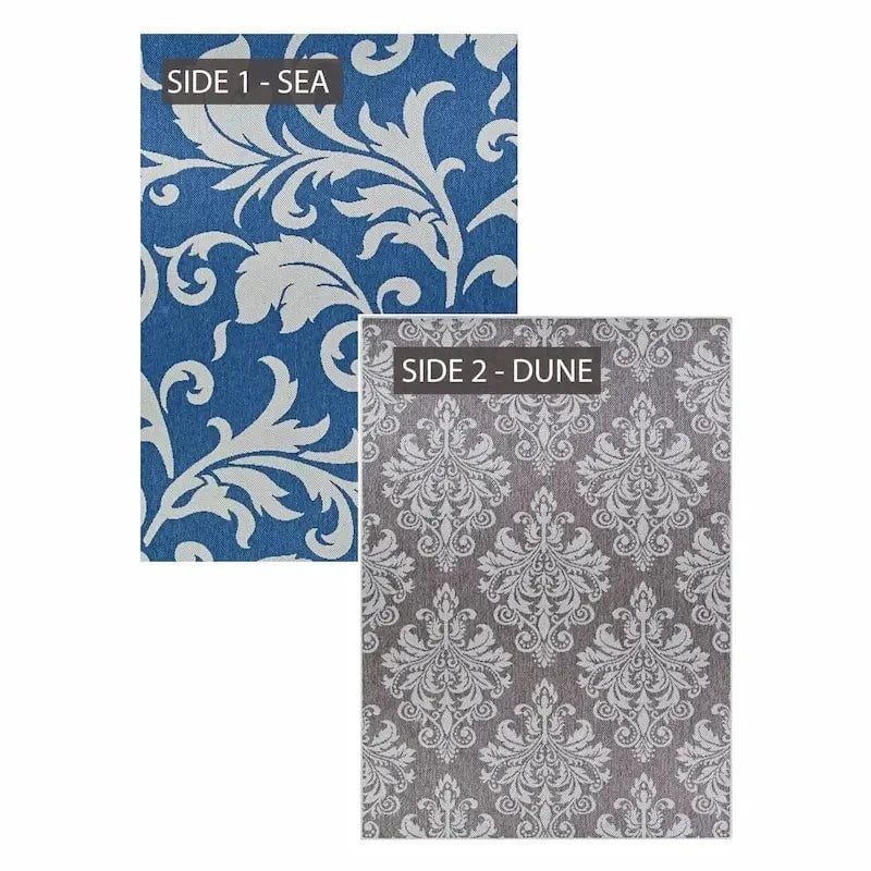 Couristan Outdurable Vineyards in Sea & Dune Double Sided Outdoor Rug