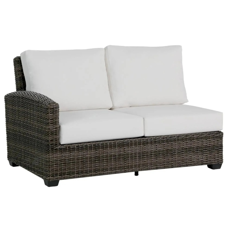Coral Gables 2-Seater Left Arm Sectional Piece with Switch Flax Cushions