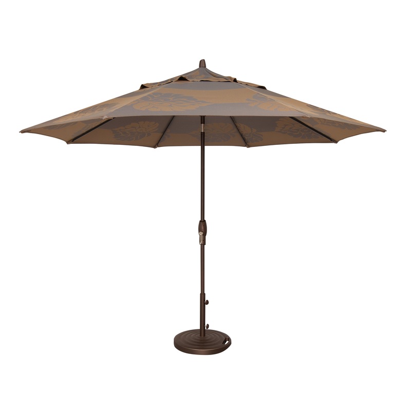 Local Special, Treasure Garden 9' Auto Tilt Octagon Umbrella with Bronze Frame and Latte Macchiato Docri Fabric