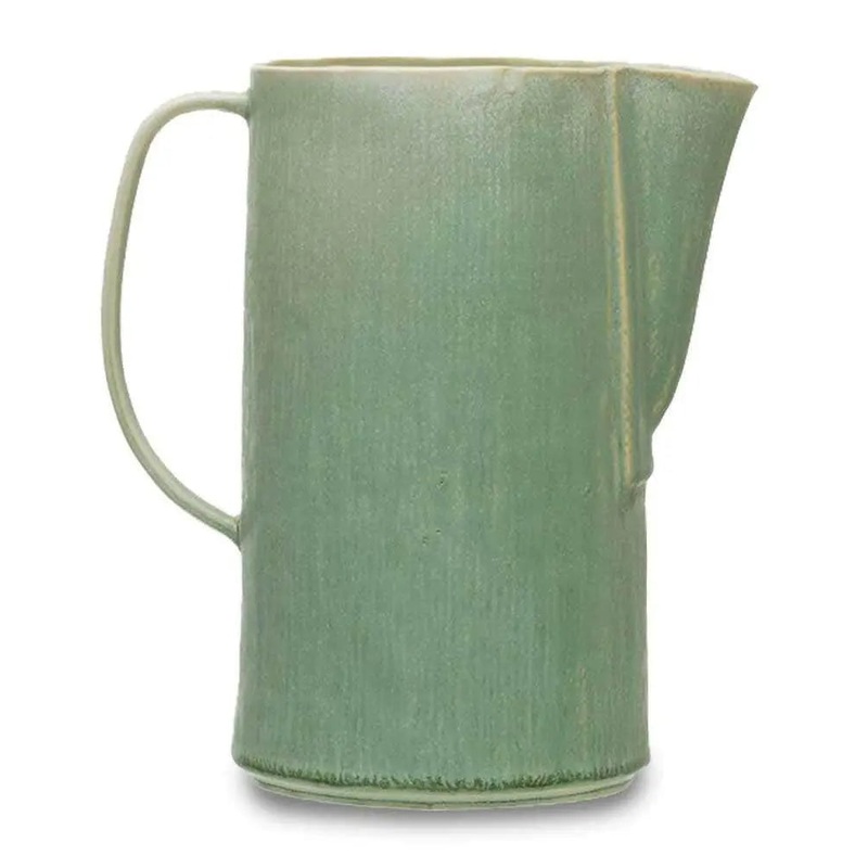 Matte Celadon Reactive Glaze Stoneware 64 oz Pitcher