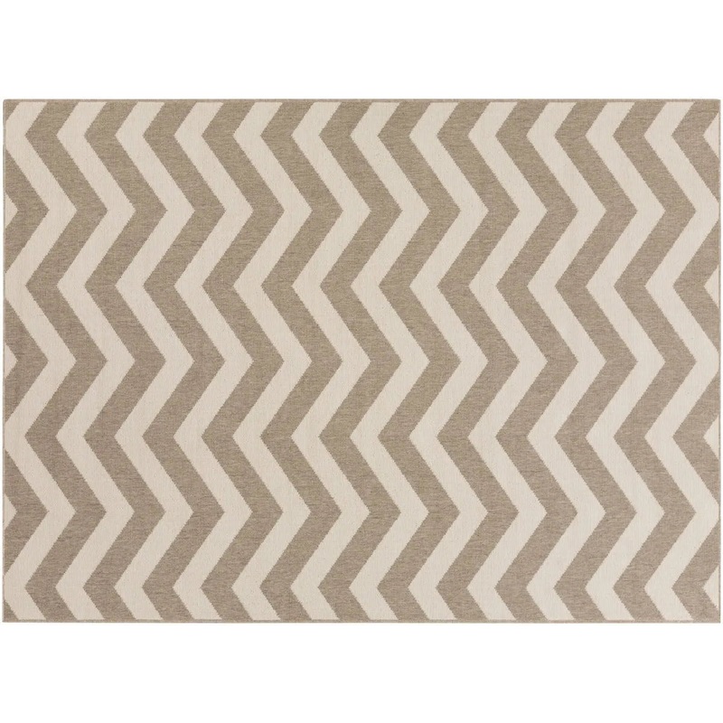 Surya 5x7 Chevron Caramel & Cream Outdoor Rug