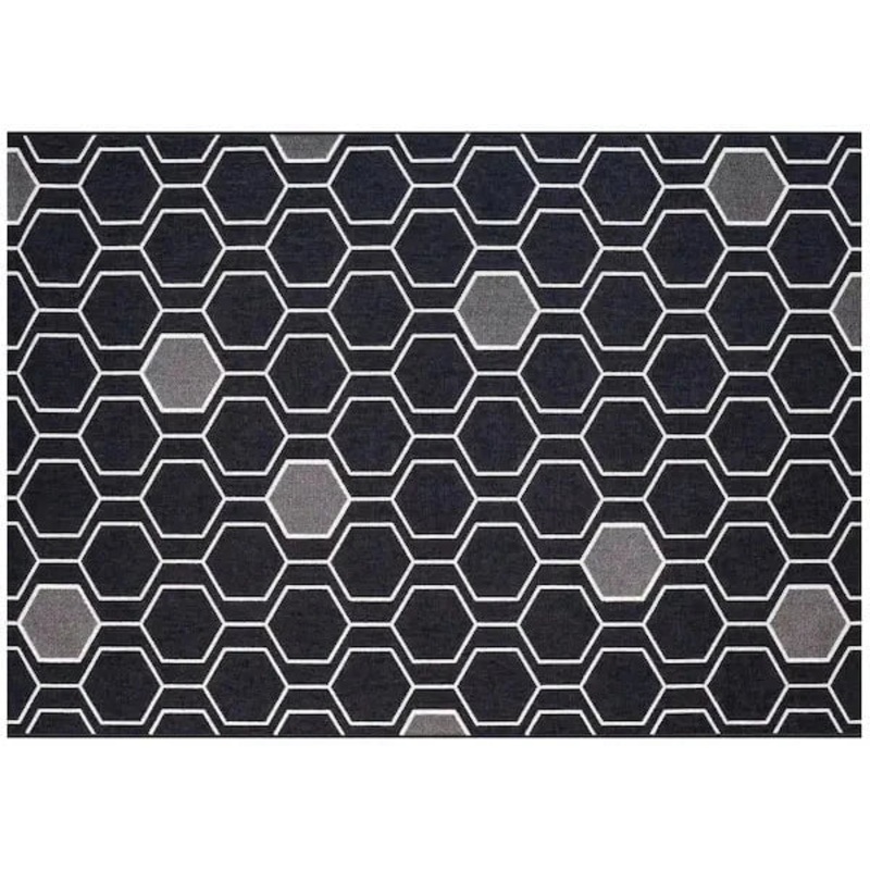 Treasure Garden 5x7 Geo Black Outdoor Rug