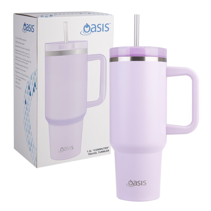 Oasis 'Commuter' S/S Double Wall Travel Tumbler 1.2lt - Orchid