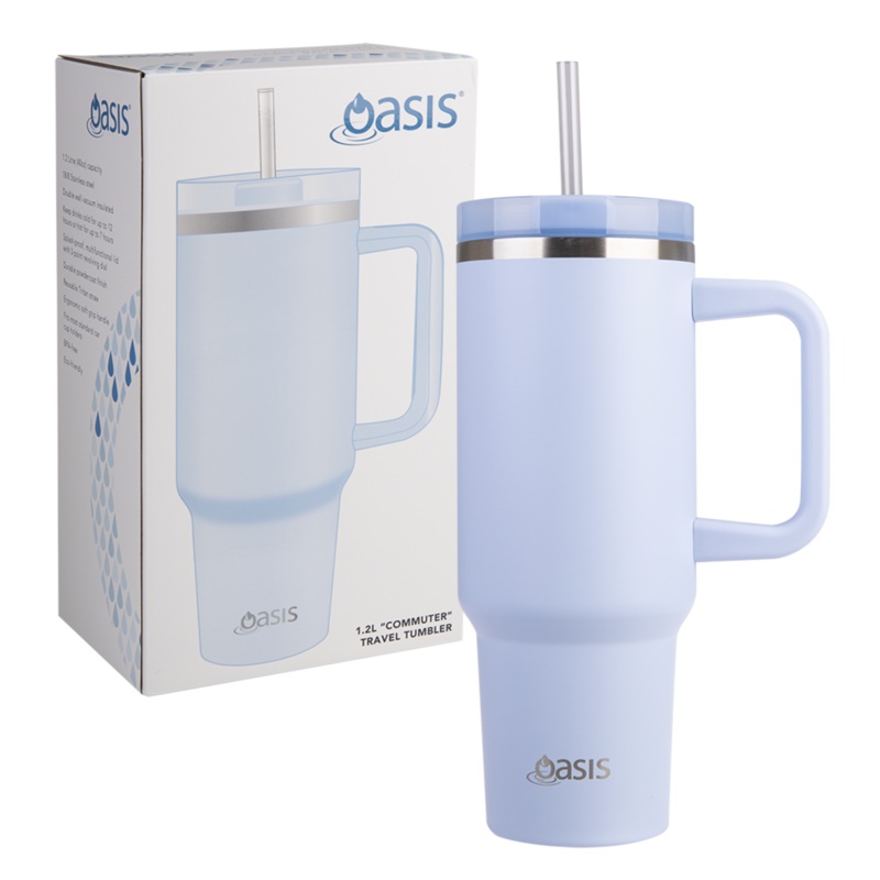 Oasis 'Commuter' S/S Double Wall Travel Tumbler 1.2lt - Periwinkle