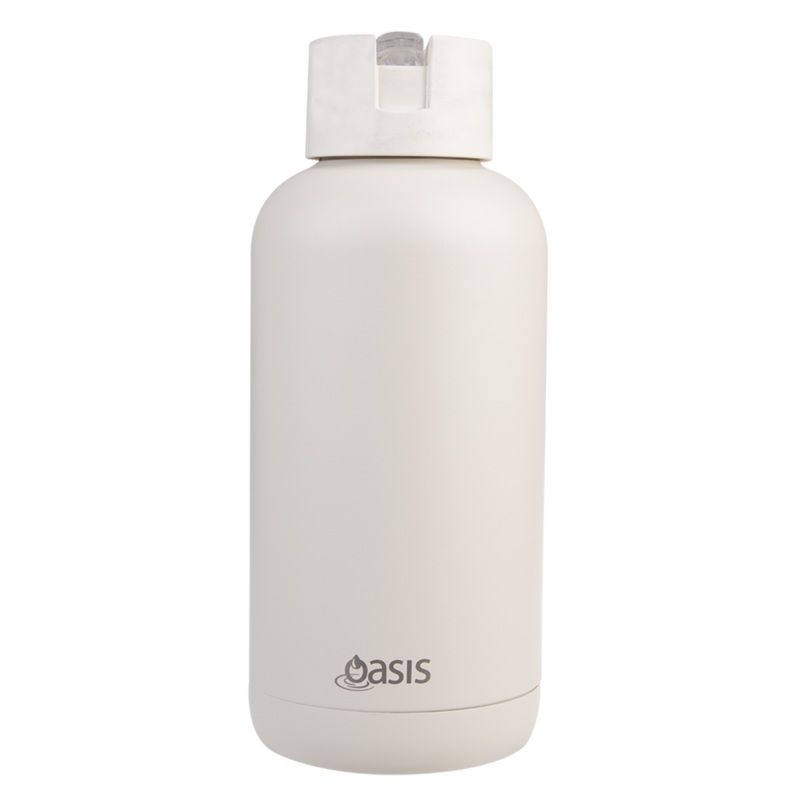 Oasis 'Moda' Ceramic Lined S/S Triple Wall Insulated Drink Bottle 1.5lt - Alabaster