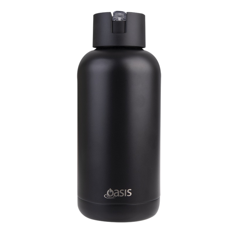 Oasis 'Moda' Ceramic Lined S/S Triple Wall Insulated Drink Bottle 1.5lt - Black