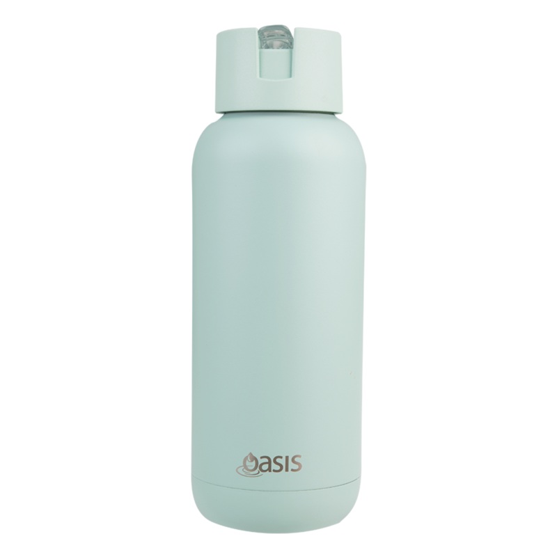 Oasis 'Moda' Ceramic Lined S/S Triple Wall Insulated Drink Bottle 1Lt - Sea Mist