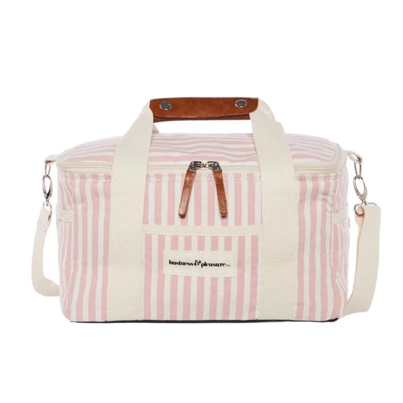 Business & Pleasure Co Premium Cooler - Laurens Pink Stripe