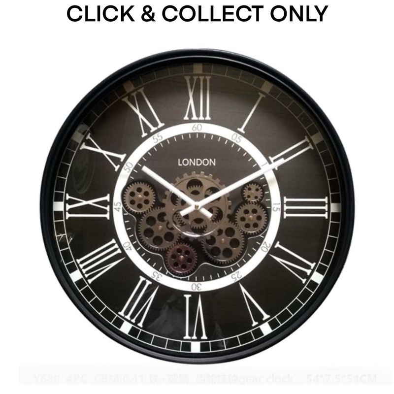 Cog Wall Clock Classic London 54cm - Black