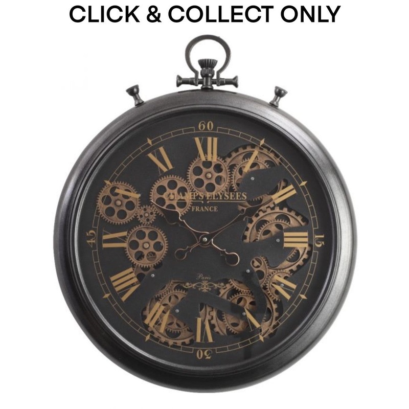 Cog Wall Clock French Chronograph - Exposed Gears