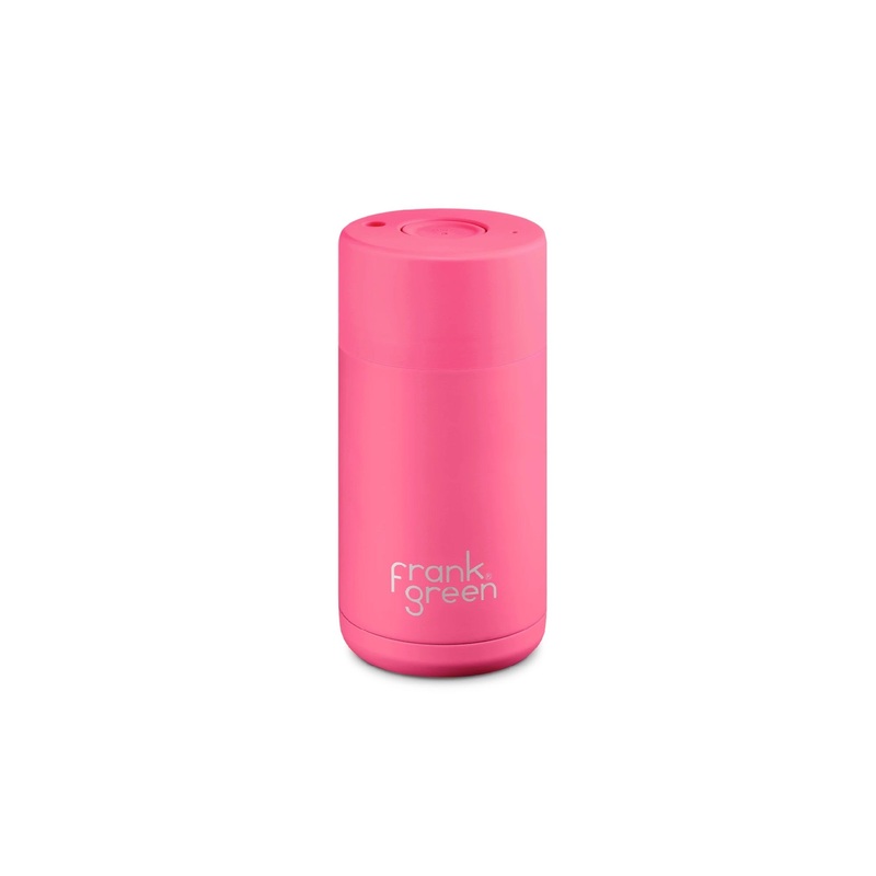 Frank Green Ceramic Reusable Cup 12oz / 355ml - Neon Pink