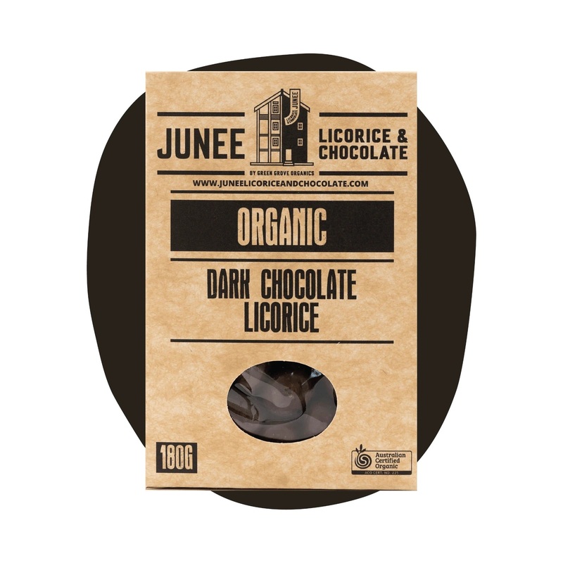 Junee Licorice & Chocolate: Dark Chocolate Licorice 180g