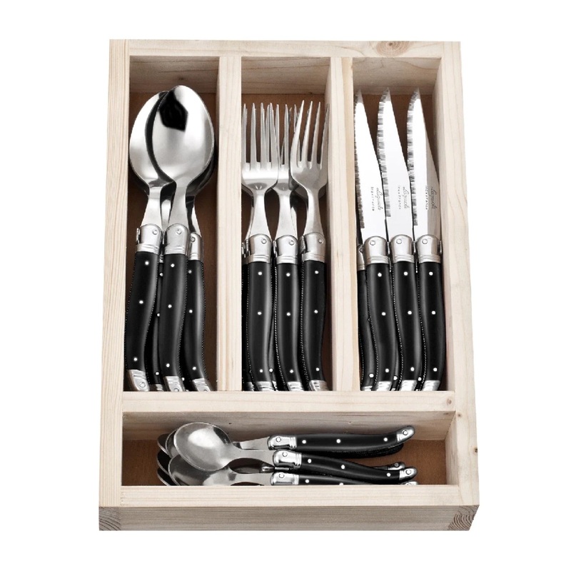 La Guiole Cutlery Set 24pc - Black