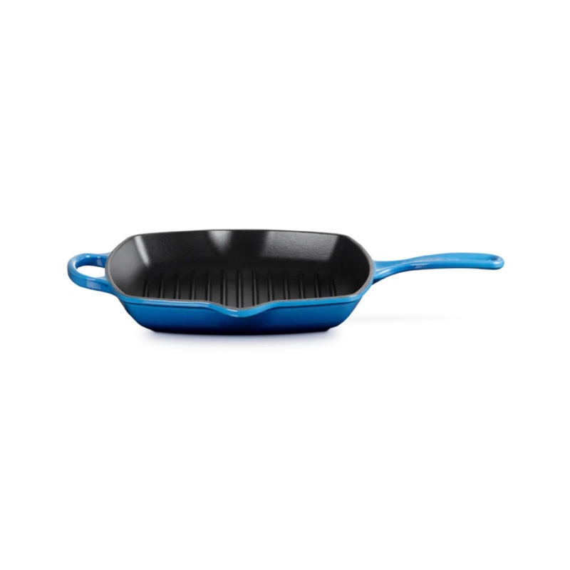 Le Creuset Signature Square Grillit 26cm - Azure Blue