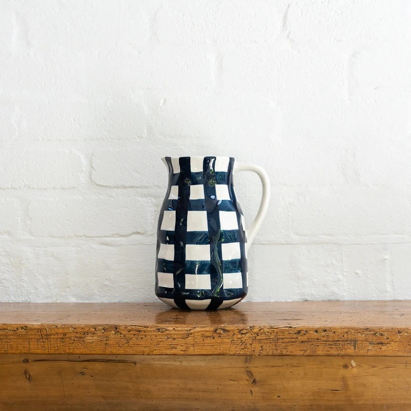 Noss & Co Large Jug - Navy Gingham