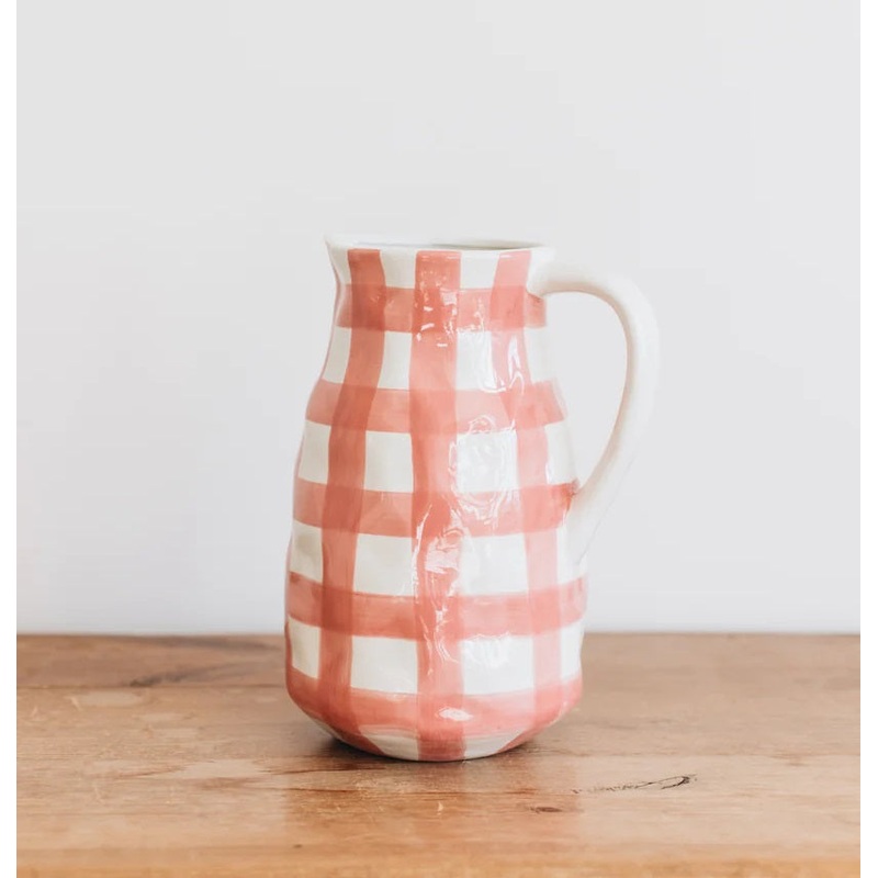 Noss & Co Large Jug - Pink Gingham